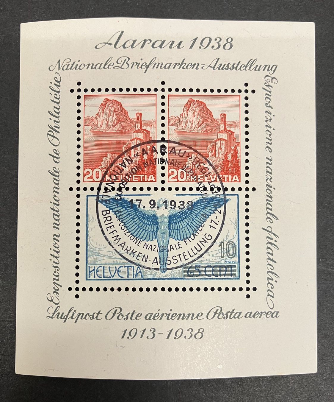 Alle Briefmarken: BLOCK AARAU 1938 ET ⦿ – Gebraucht aus Oberwil BL von SALOB