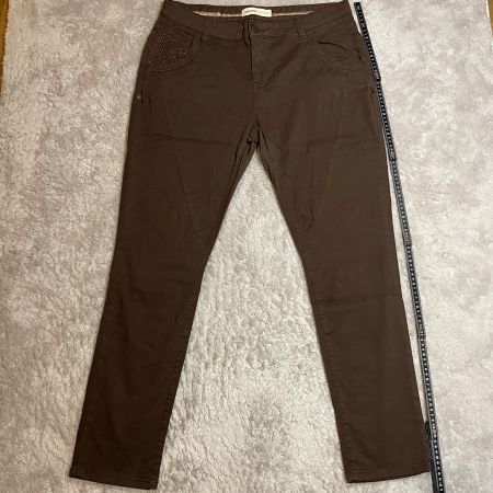 MOS MOSH Linton Damen Jeans Hose Braun Gr. 33 Stretch Nieten