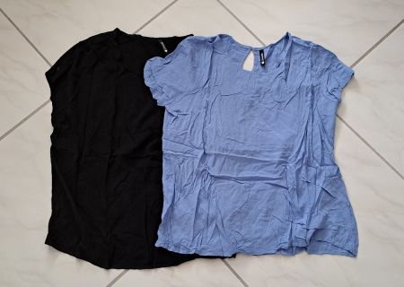 Oberteil luftig 1x schwarz 1x hellblau Chicorée Grösse M