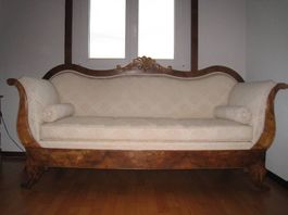 Canapé Hirsch d'époque année 1800-1850. Très confortable