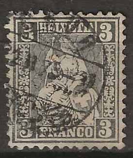 Alle Briefmarken: CH029 - Helvetia assise no 29 obl. – Gebraucht aus Trélex von Phil_Albert