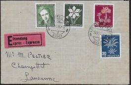 1946 FDC LAUSANNE 30.XI Serie J117-120 SBK 300.- Top ab 1.-