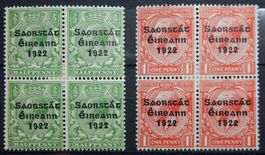 Irland 2 4-Blöcke von 1922 *