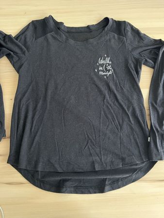Schwarz Langarmshirt Grösse S Used Look