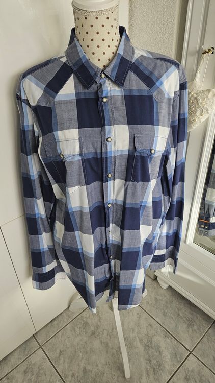 Hugo Boss Camicie: Blaues Herrenhemd Gr. XL Baumwolle Boss Orange – Usato da Gossau ZH venduto da Goes05