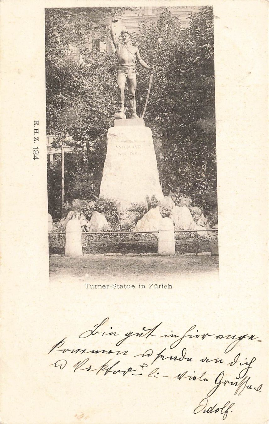 Ansichtskarten: Zurich Turner statue – Gebraucht aus Biasca von Blenio71