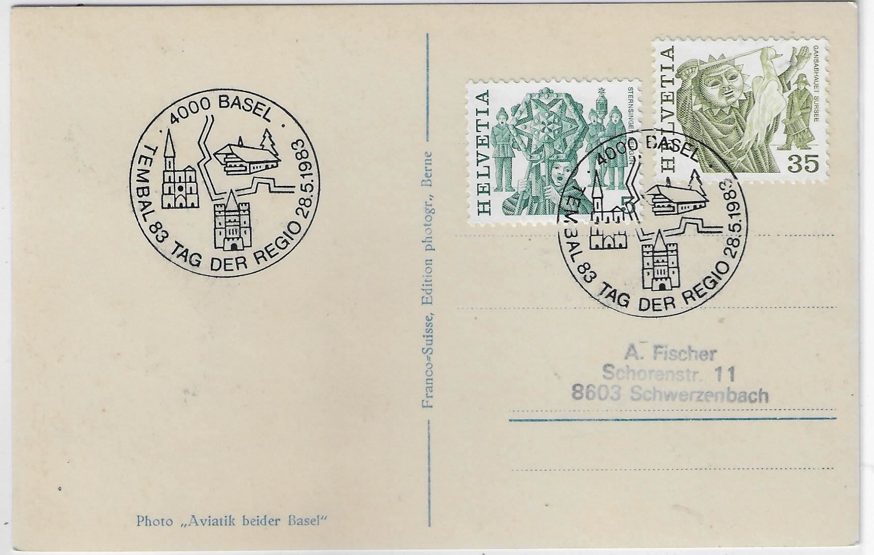 Cartoline postali: Flugaufnahme Basel Lehenmatt- und Breite – Usato da Ettingen venduto da Kartenplanet 1