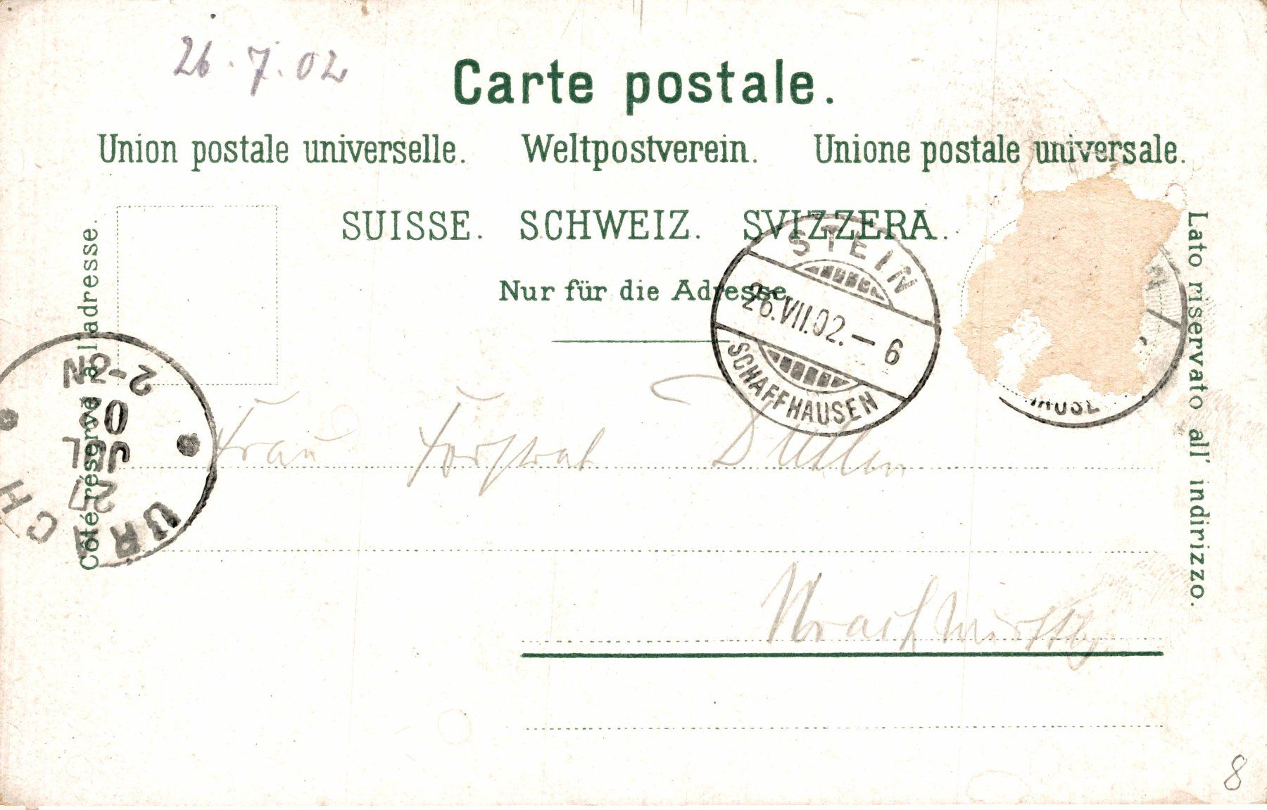 Cartoline postali: Stein am Rhein – Usato da Bronschhofen venduto da Astore 1
