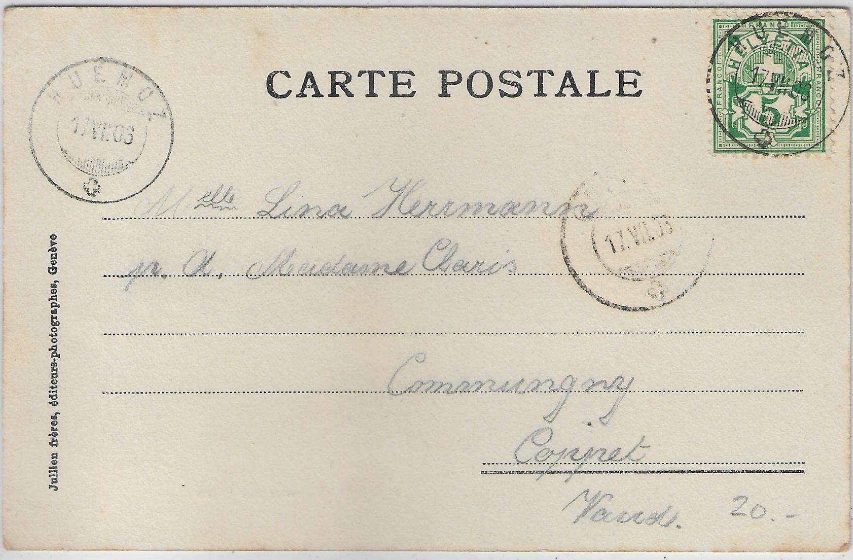 Cartoline postali: Huemoz sur Ollon – Usato da Ettingen venduto da Kartenplanet 1
