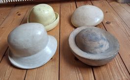 4 Vintage Hutformen Holz 