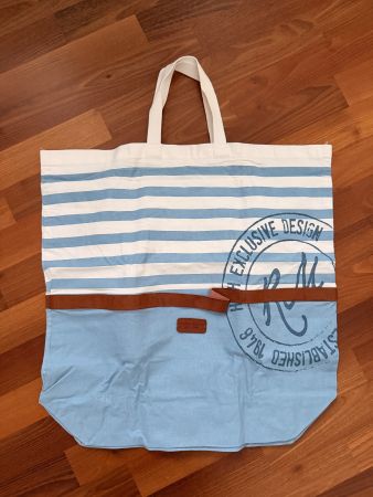 Riviera Maison Stofftasche blau gestreift Neu