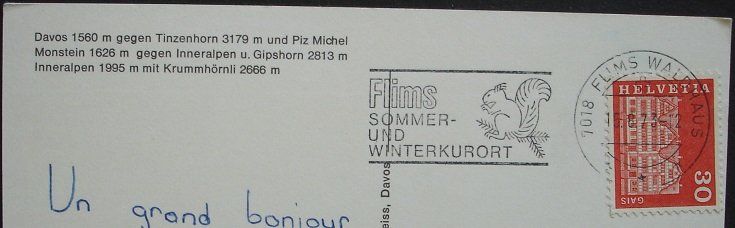 Cartoline postali: DAVOS MONSTEIN Alphütten - Inneralpen mit Krummhörnli - Kuh – Usato da Jona venduto da philajona 1