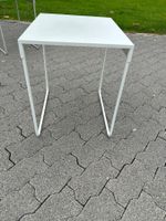 Metallener moderner Beistelltisch - Top Zustand - weiss-grau