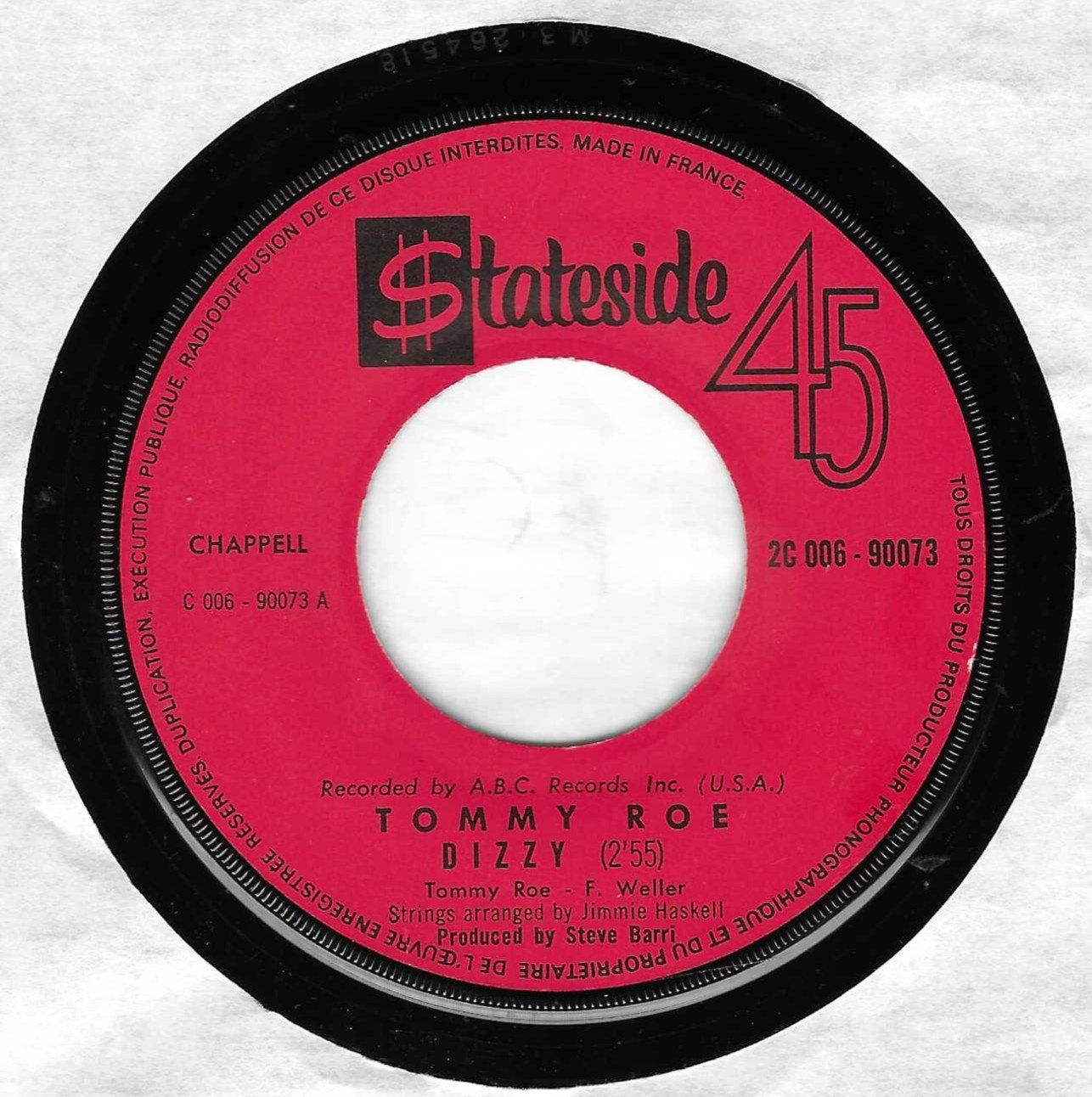 Dischi in vinile: TOMMY ROE  -  DIZZY  +  THE YOU I NEED – Usato da Bex venduto da Giorgiob 2