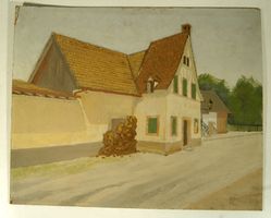 Haus des Büergerm. Motz Emmendingen Oel auf Karton 1921