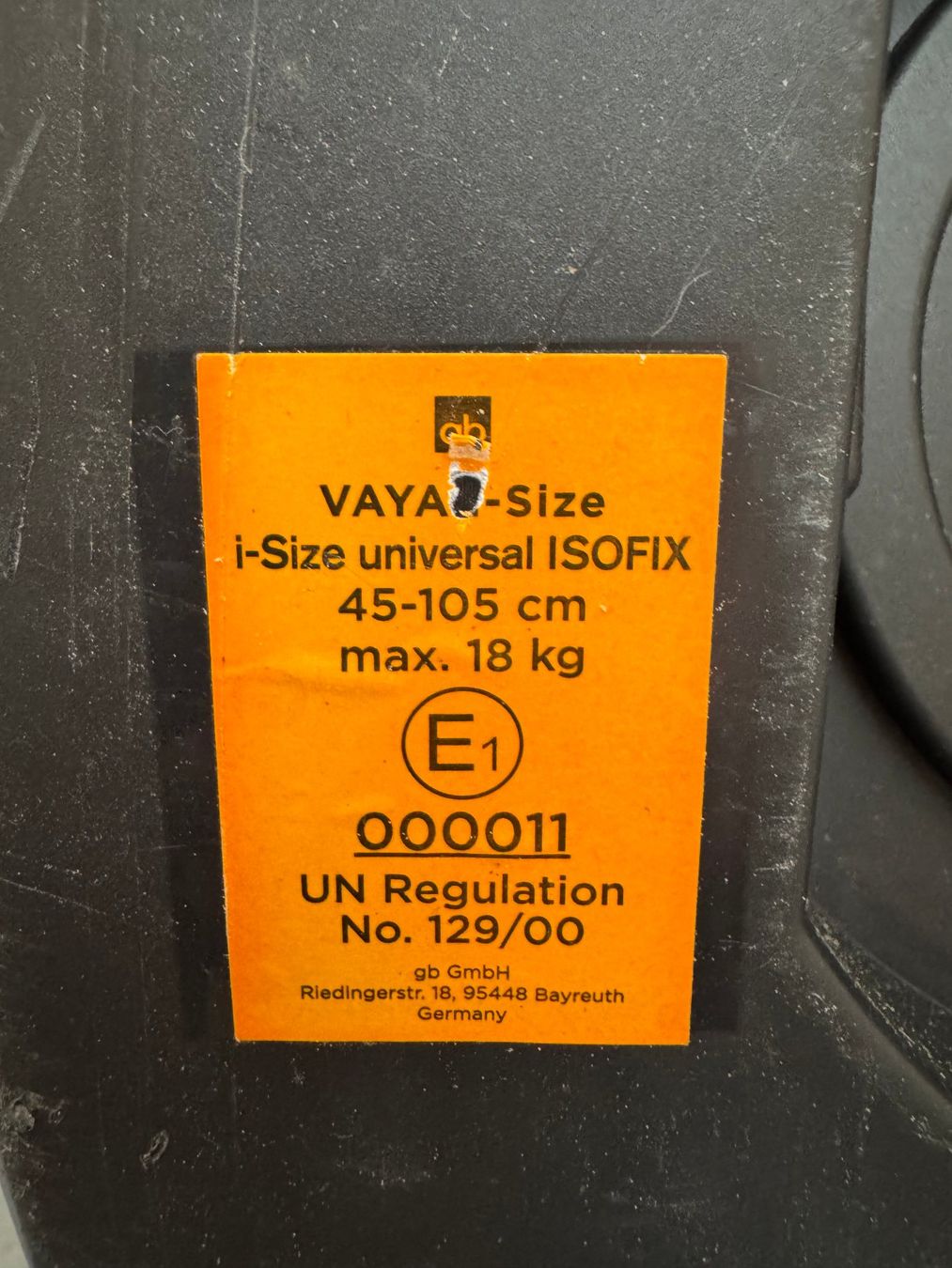 Seggiolini per auto: GB VAYA i-Size Kindersitz – Usato da Aarburg venduto da bp9k 5