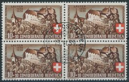 1939 - Pro Patria - Viererblock - Ersttag Stempel ET