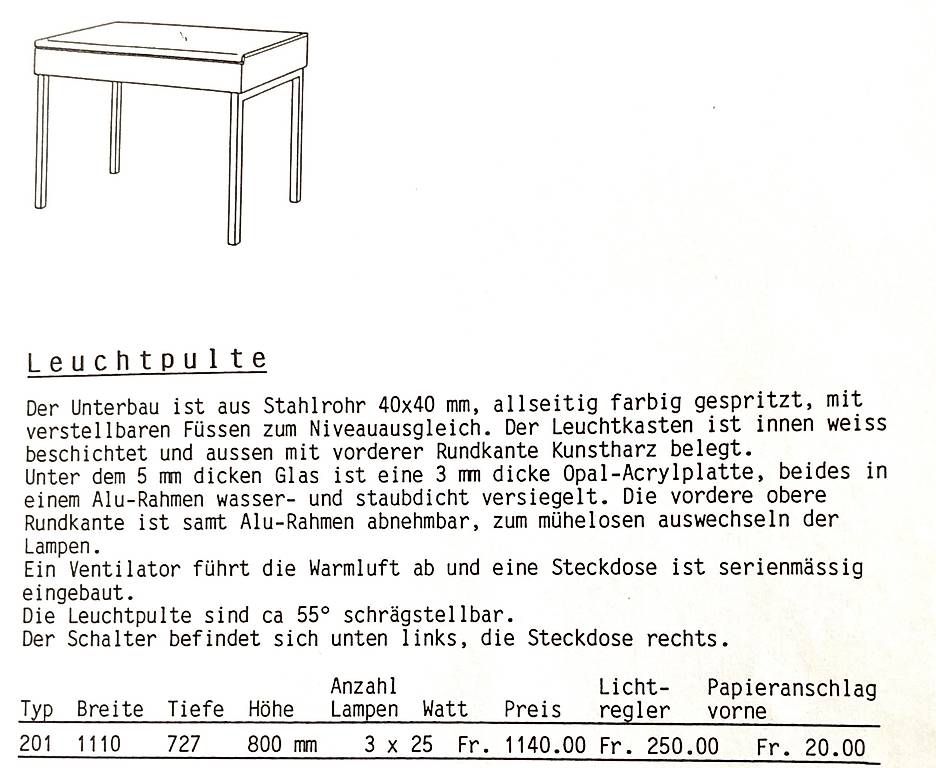 Scrivanie: Leuchtpult / Leuchttisch (Bresga Möbel) – Usato da Küssnacht am Rigi venduto da alf_7tb5 4