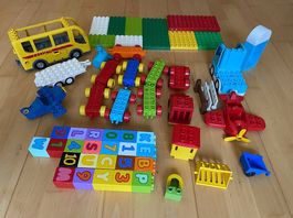 Grosse Box Lego Duplo Bausteine mit Fahrzeugen, ABC, Zahlen