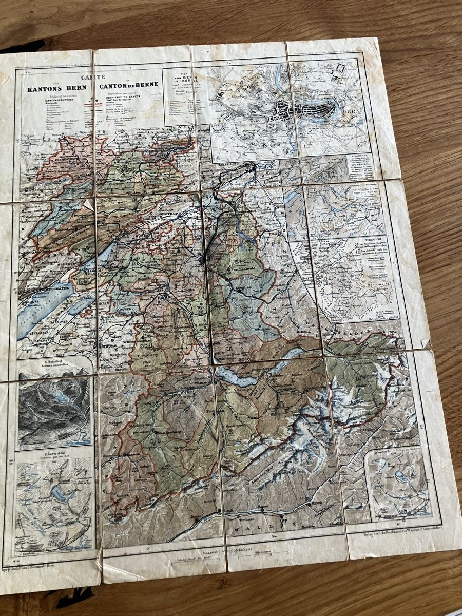 Cartes géographiques & atlas: Steinalte Landkarte Kanton Bern – D'occasion à Biglen par Maci2005 2