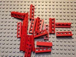 Lego 7x Zaun 1x4x1 (3633) rot
