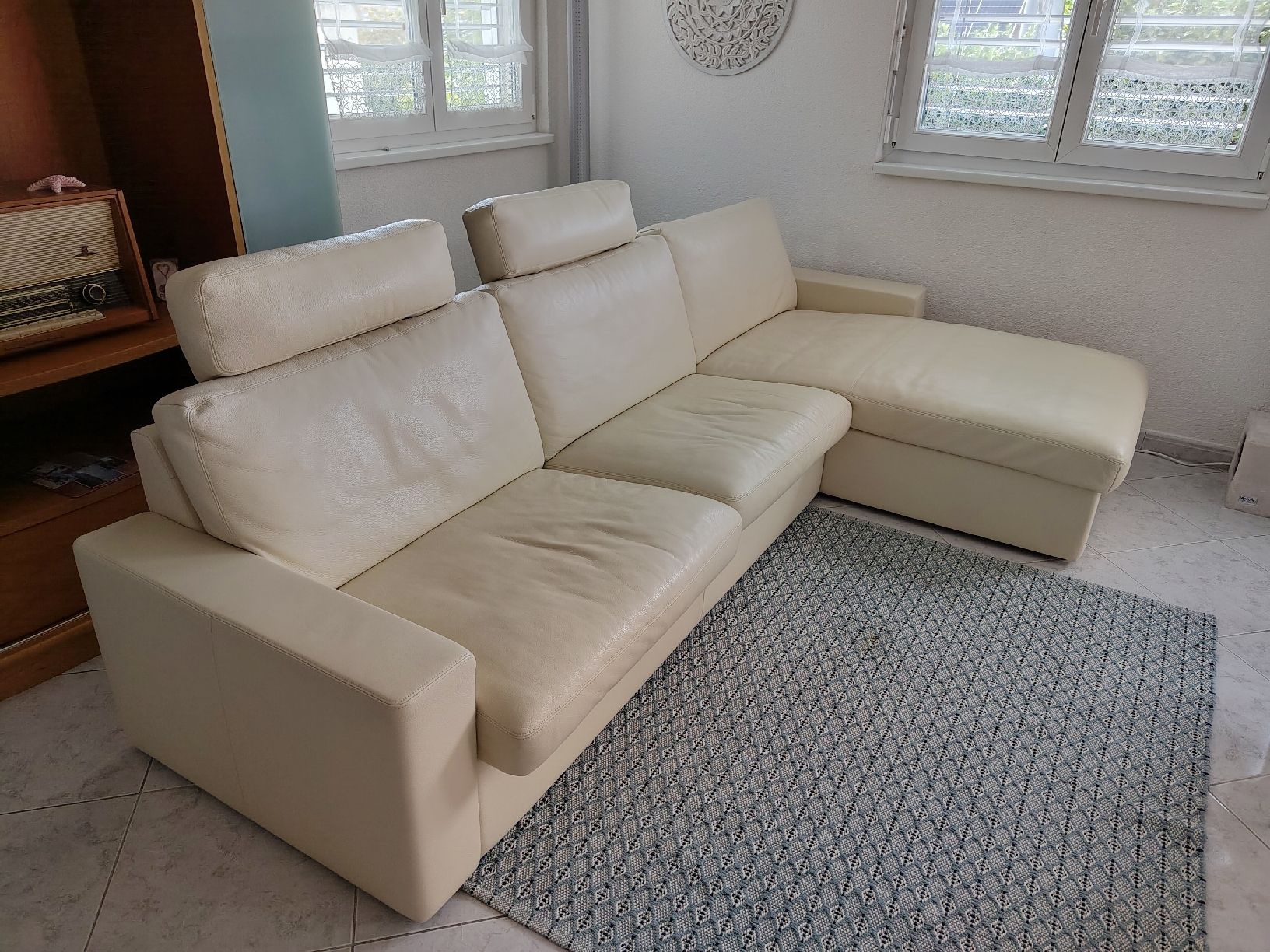 Sofas: Ecksofa Leder creme gebrauchter Zustand – Gebraucht aus Winterthur von Rockbeat 1