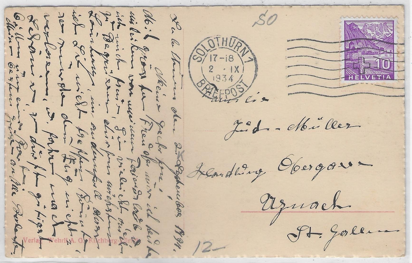 Cartoline postali: Solothurn - Gurzlengasse - animee belebt – Usato da Ettingen venduto da Kartenplanet 1
