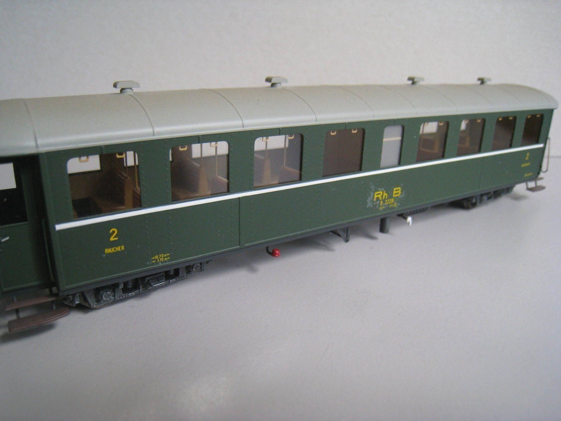 Ferro-suisse Modellini di ferrovie: Ferro Suisse B4ü 2228 Rhb schwerer Stahlwagen oder Nr. 22+29 – Usato da Buchs ZH venduto da swiss-train 4