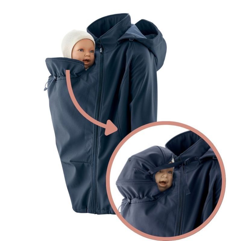 Mamalila Jacken: mamalila Allrounder Softshell Tragejacke navy L – Neu und originalverpackt aus Hergiswil NW von Bergsunne 1