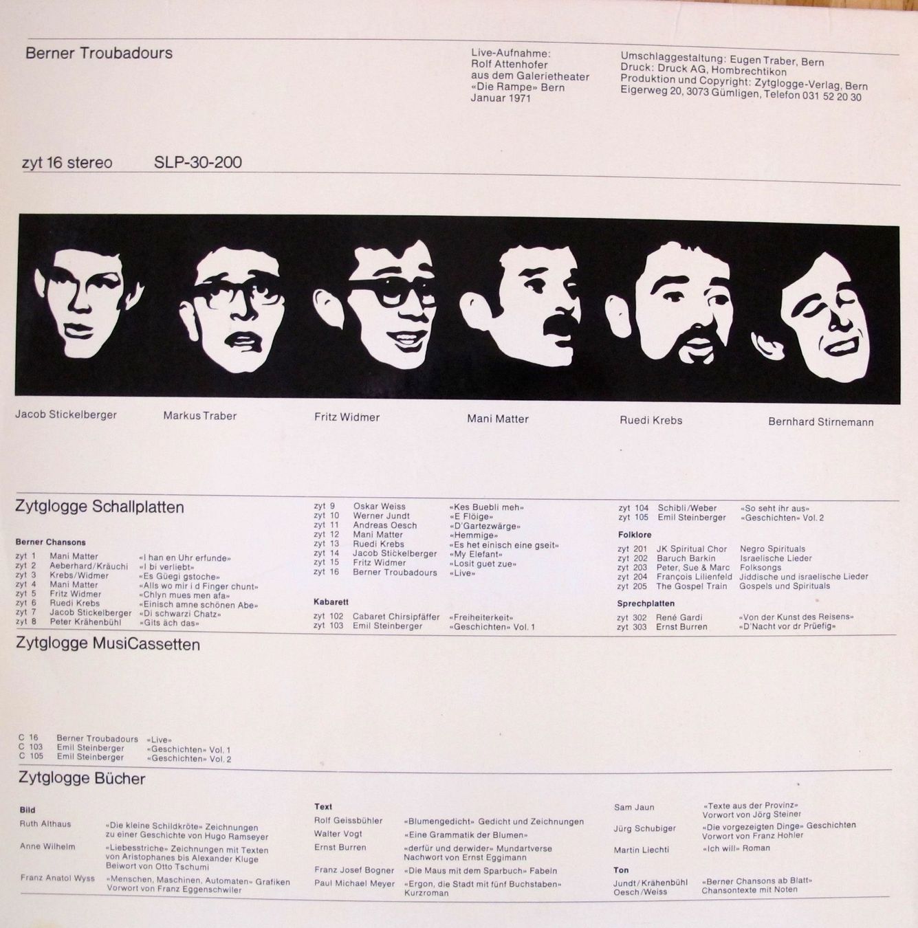 Dischi in vinile: Berner Troubadours "Die Rampe" 1971 – Usato da Bern venduto da hippoism 1