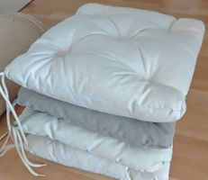 4 Stk. Stuhlkissen beige/grau