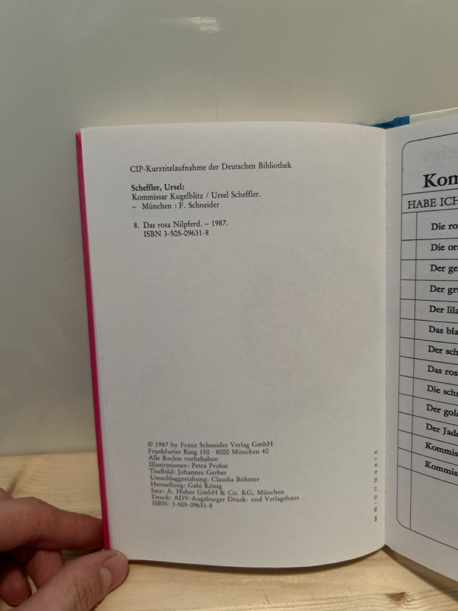 Libri: Kommissar Kugelblitz - Das rosa Nilpferd – Usato da Bern venduto da mil_g69v 6