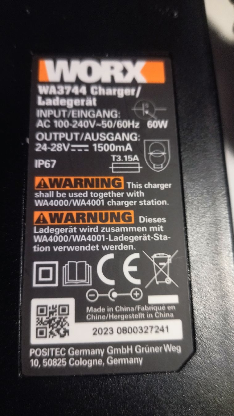 Worx Ladegeräte: Netzteil WORX LANDROID WA3744 – Neu und originalverpackt aus Leutwil von