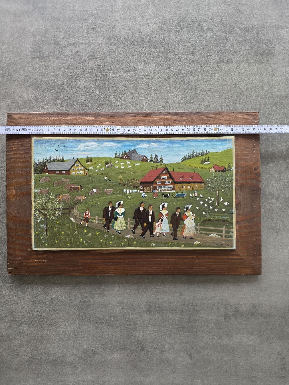 Foto & Immagini: Bauernmalerei Bild E. Keller 1982 auf Holzplatte  – Nuovo (secondo la descrizione) da Oberuzwil venduto da Fundgrube36 3