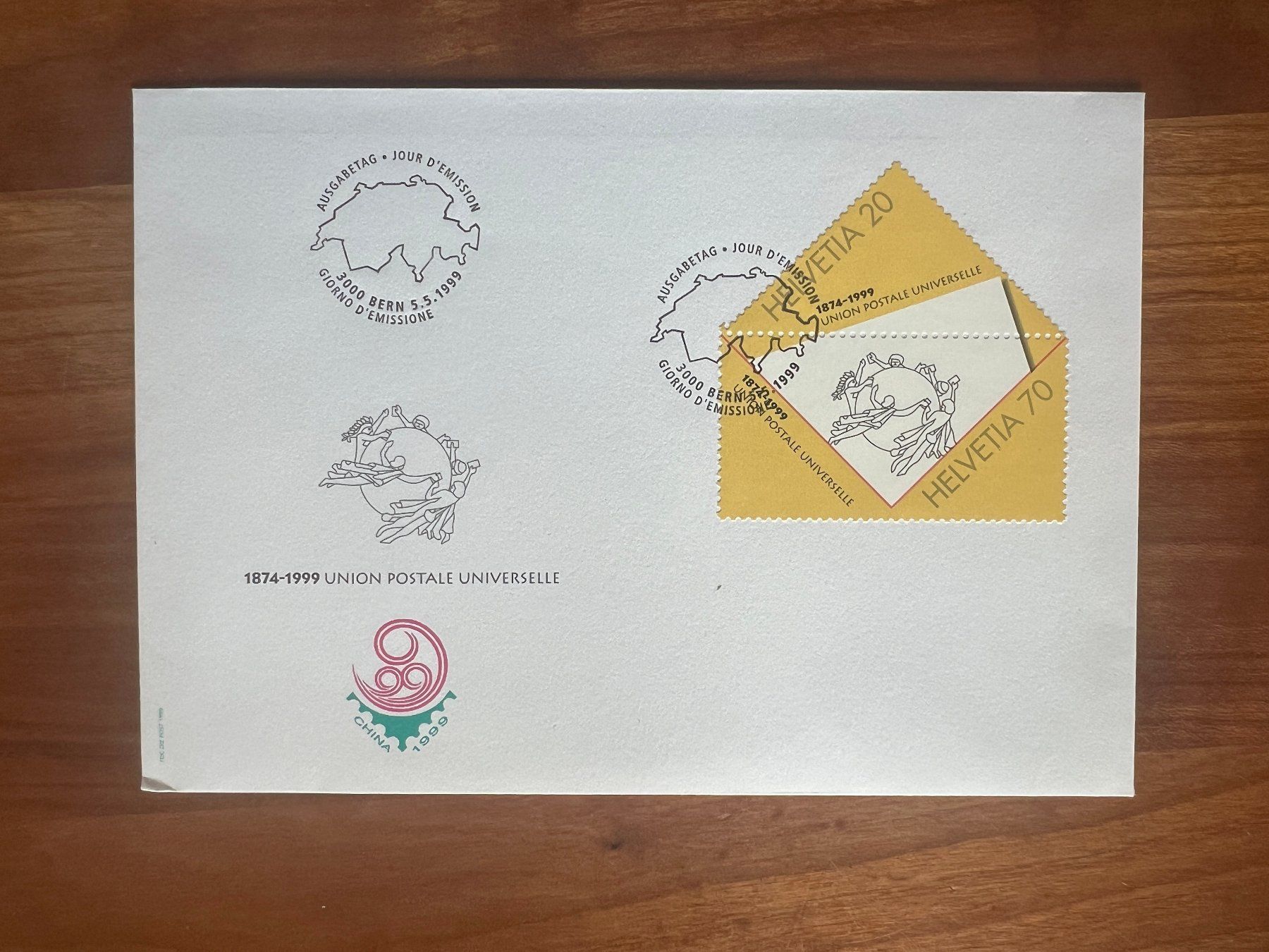 Alle Briefmarken: FDC 1999 UPU Block  (V982) – Gebraucht aus Hinwil von Sidi4