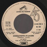 7 " AL BANO MEZZANOTTE D'AMORE / MIRELLA ITALY JUKE BOX PROM