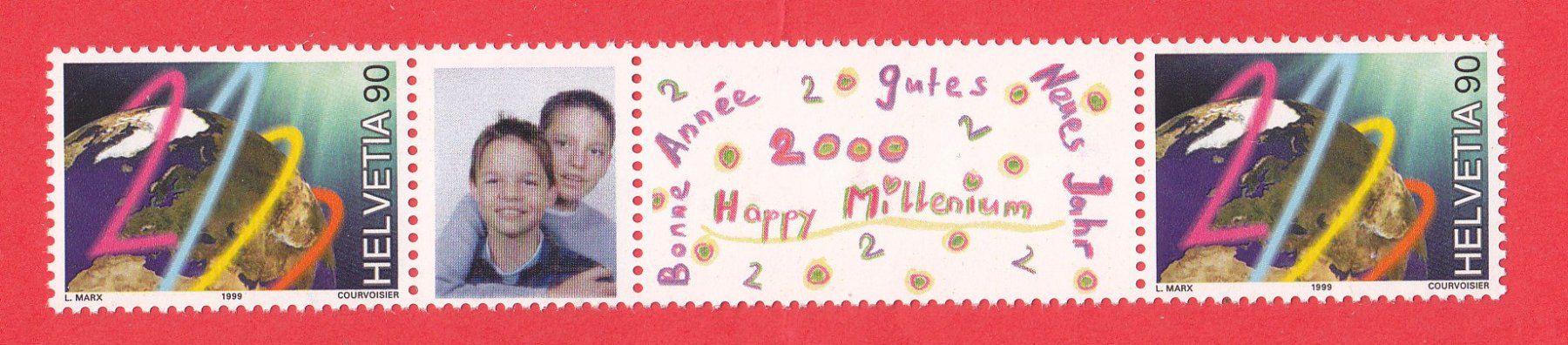 Tutti i francobolli: 1999-2000   Privat - Millenium  Streifen  ** Postfrisch ** – Nuovo (secondo la descrizione) da Adliswil venduto da Aenti