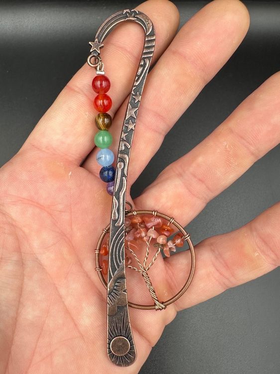 Cheungshing 7 Chakra Baum Des Lebens Windspiel – Aus Achat-Scheiben & Chakra-Steinen, 72-76 Cm, Für Meditation & Deko