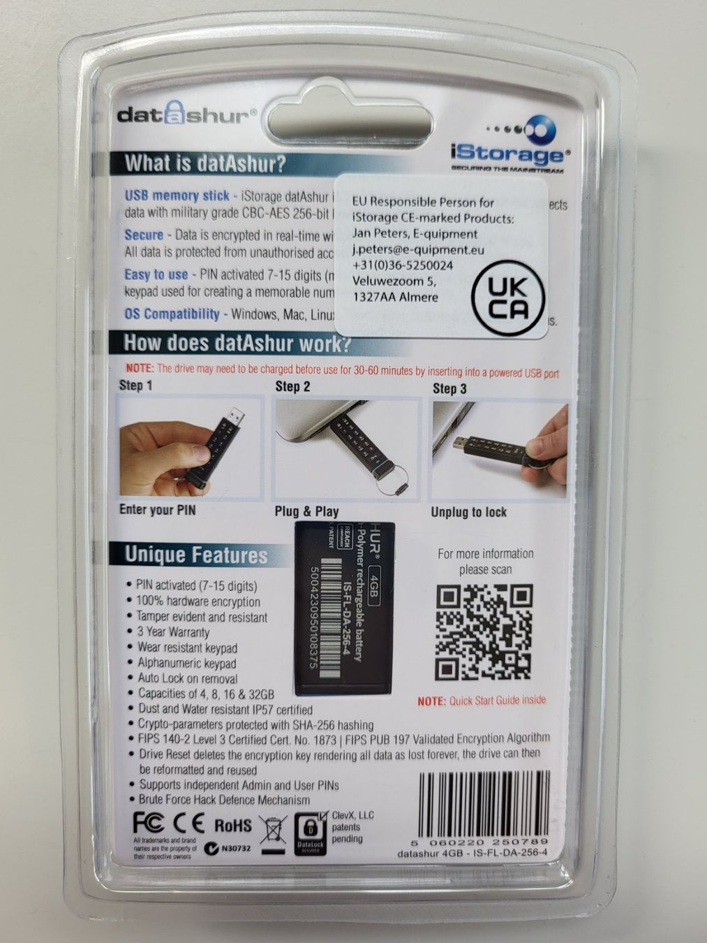 USB Sticks: ISTORAGE Datashur (4 GB, 2.0 USB-A Flash Drive) – Neu und originalverpackt aus Brügg BE von POU-BELLE 1