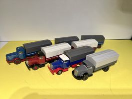 4 x Wiking Oldtimer LKW in 1/87