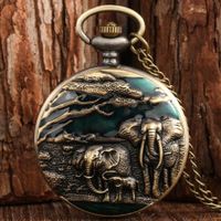 Taschenuhr Elefant Halskette