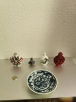 Asiatische Miniatur Vasen & Schale, Porzellan, 5 Teile