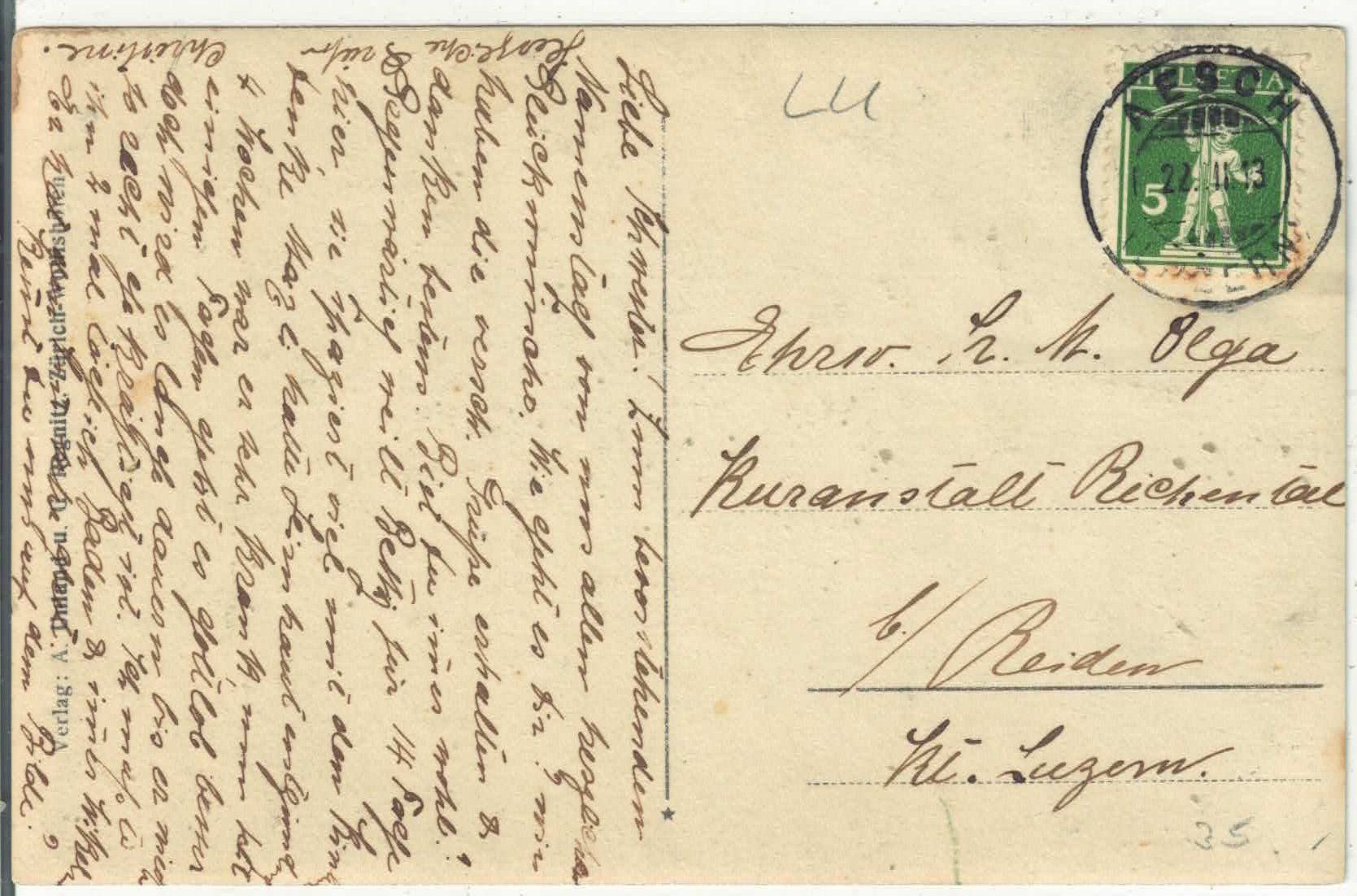 Cartoline postali: Aesch LU - Wohnhaus mit Handlung - animee – Usato da Ettingen venduto da Kartenplanet 1