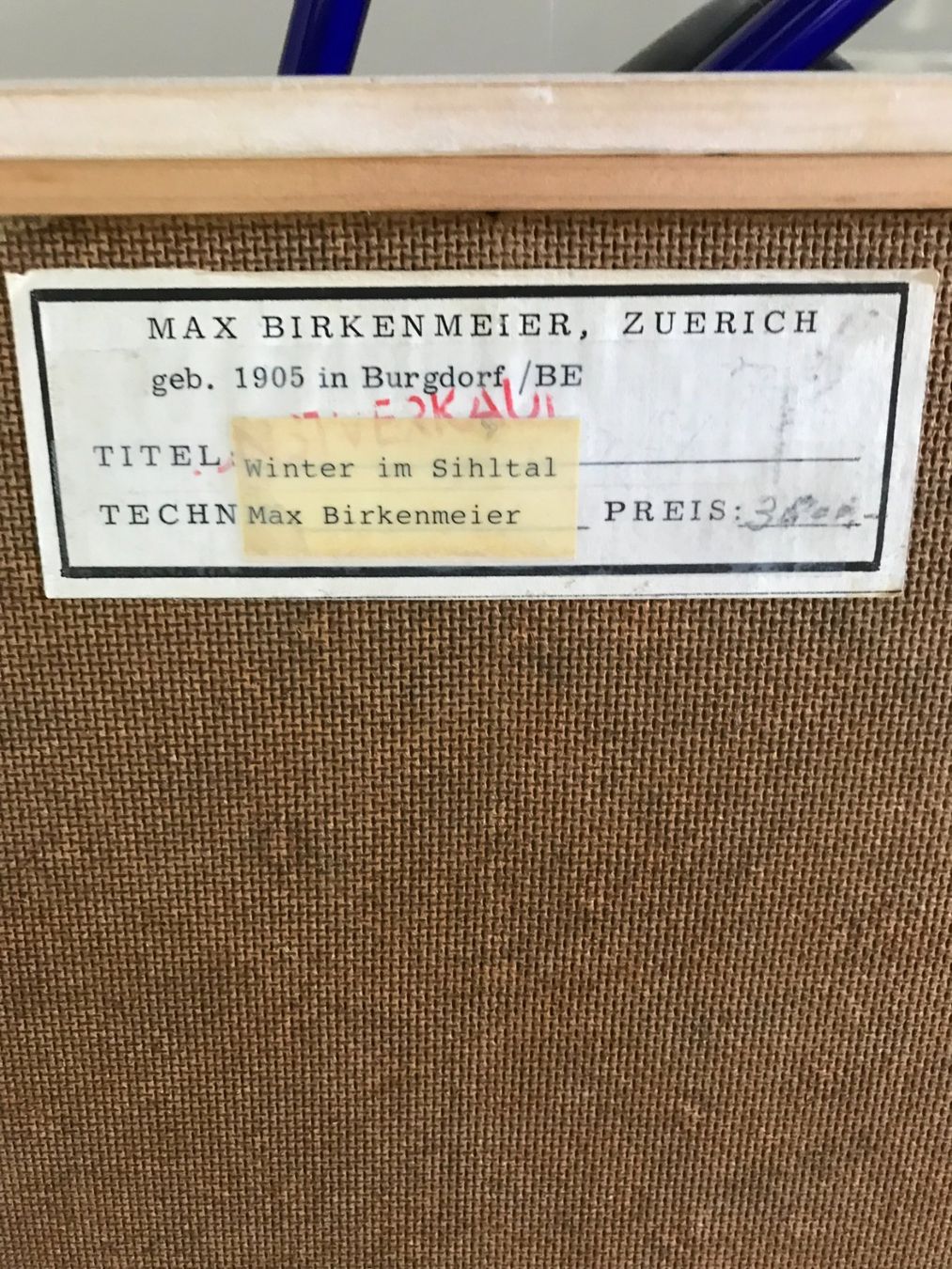Gemälde: Birkenmeier Max, Oelbild – Neu (gemäss Beschreibung) aus Zollikon von Getulio 2