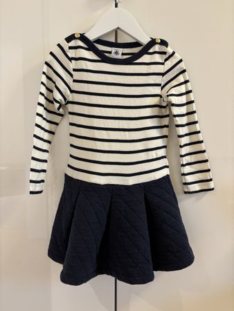 Petit Bateau ❄️ Kleid gestreift dunkelblau, Grösse 104 cm