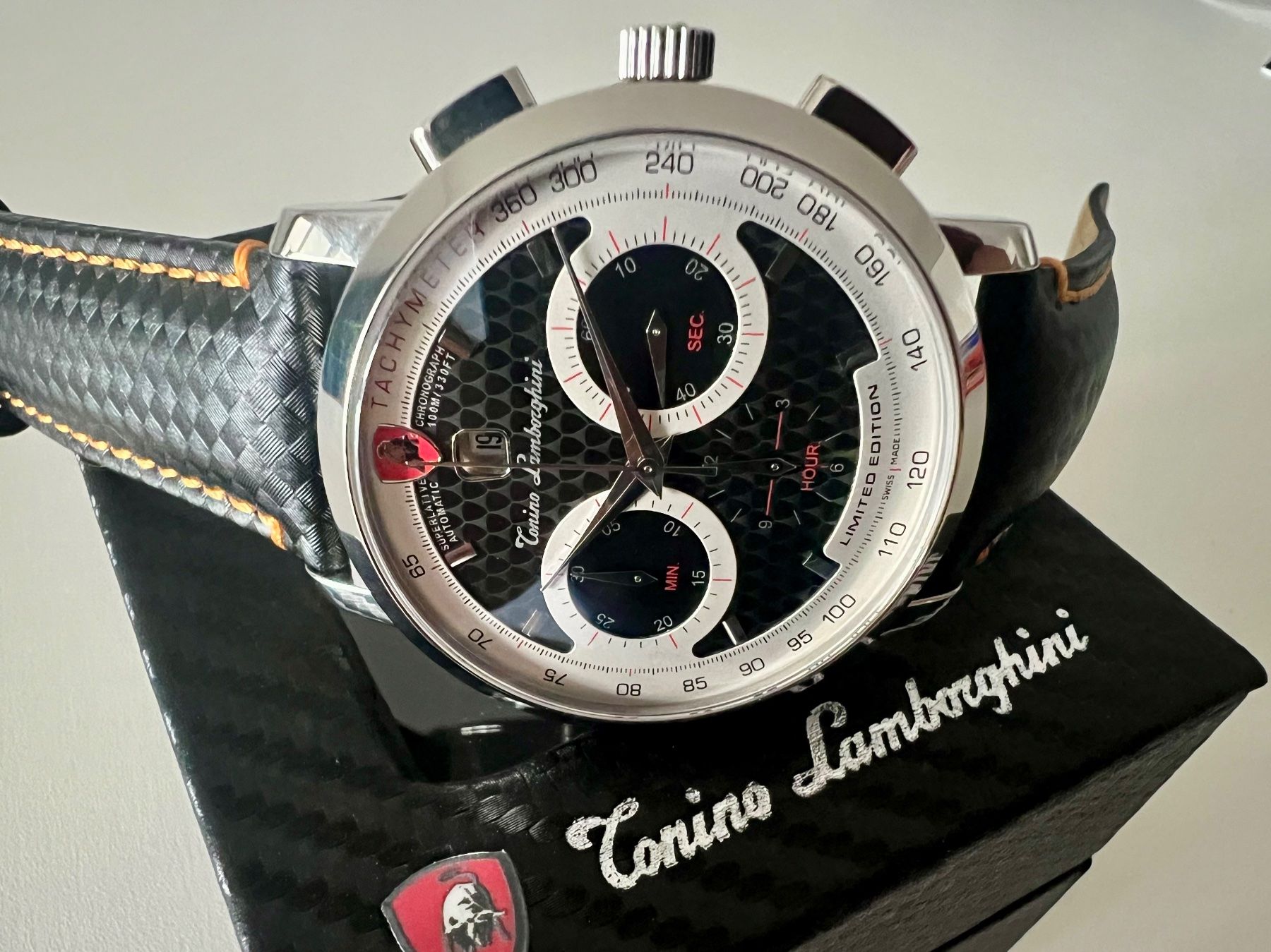 Lamborghini Uhren: LAMBORGHINI 1947 Automatic Chronograph Ltd.x/100, SRP 3300.- – Neu und originalverpackt aus Le Mont-sur-Lausanne von LycaGallery