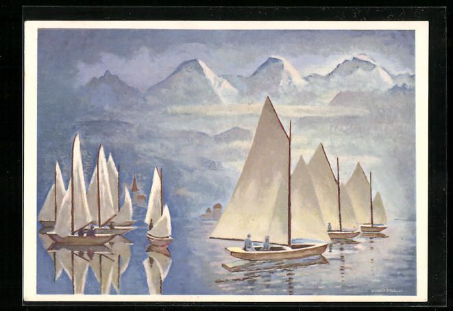Ansichtskarten: Hilterfingen, Segelpartie, Panorama – Gebraucht aus Berlin von bartko-reher