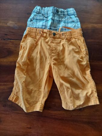 Hosen 2er-Set kariert/orange Grösse 86/92