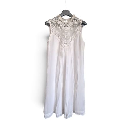 Robe blanche fluide avec dentelle - Culture - Taille L