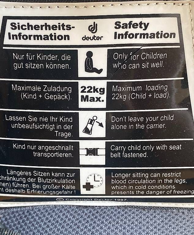 Deuter Marsupi portabebè: Rückentrage Deuter kid comfort 2 – Usato da Langendorf venduto da Felix2017 3